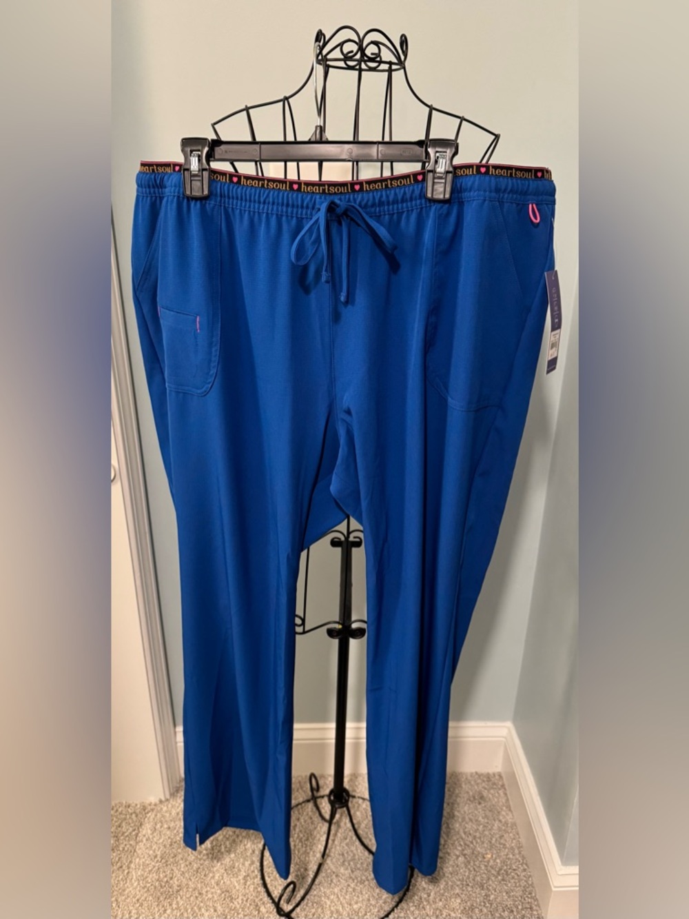 HeartSoul Heart Breaker Women’s scrub bottoms Royal Blue 2X Petite 2XP 2X Pants